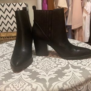Indigo Black Western Style Ankle Booties